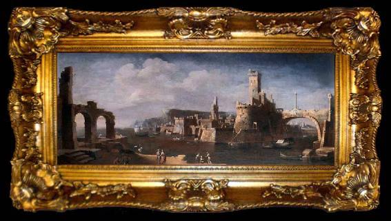 framed  Leonardo Coccorante Port of Tarento, ta009-2
